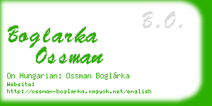 boglarka ossman business card